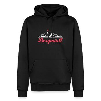 Wandern Bergmädel Bergkraxlerin Wanderer Berge - Männer Premium Bio Hoodie - Schwarz - Vorne - Nico (187cm)