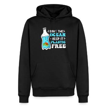Umweltschützer Save the Ocean Kein Plastik - Männer Premium Bio Hoodie - Schwarz - Vorne - Nico (187cm)