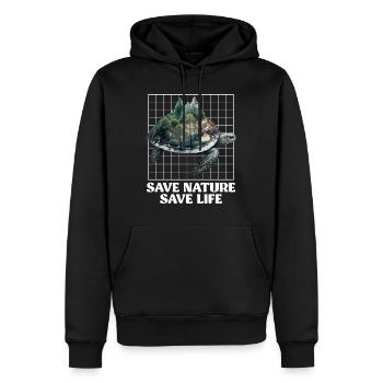 Save Nature Schildkröten Artenschutz Umwelt - Männer Premium Bio Hoodie - Schwarz - Vorne - Nico (187cm)