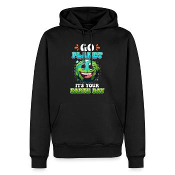 Earth Day Mission Erde & Klimaschutz Umwelt - Männer Premium Bio Hoodie - Schwarz - Vorne - Nico (187cm)