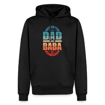 Funny Arabic Dad Baba Arab Best Baba Ever Retro Vi - Men’s Premium Organic Hoodie - black - Front - Nico (187cm)