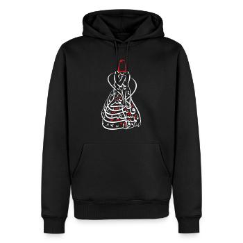 Soufisme Arabe Islamique Calligraphie idée Cadeau - Soufi - Sweat à capuche Premium bio Homme - noir - Devant - Nico (187cm)