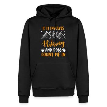 Hiking Hundefan Wanderer Bergfan Bergsteiger - Männer Premium Bio Hoodie - Schwarz - Vorne - Nico (187cm)