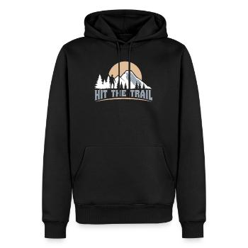 Un alpiniste sentier s’est lancé dans les montagnes - Sweat à capuche Premium bio Homme - noir - Devant - Nico (187cm)