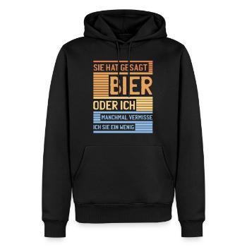 Retro Fun Lustige Sprüche Bier Männer Motiv - Männer Premium Bio Hoodie - Schwarz - Vorne - Nico (187cm)