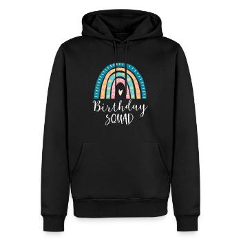Birthday Squad Regenbogen Geschenke Happy Bday Familienmitglieder - Männer Premium Bio Hoodie - Schwarz - Vorne - Nico (187cm)