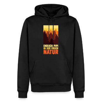 Bergsteiger lustig Peeing outside Naturburschen - Männer Premium Bio Hoodie - Schwarz - Vorne - Nico (187cm)
