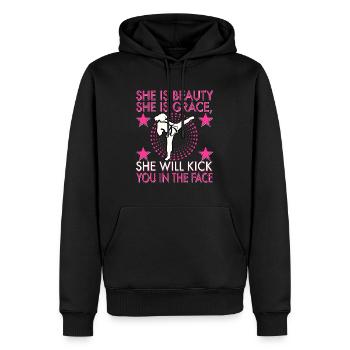 Karaté Taekwondo Fille Femmes Karaté Kicktaekwondo c - Sweat à capuche Premium bio Homme - noir - Devant - Nico (187cm)