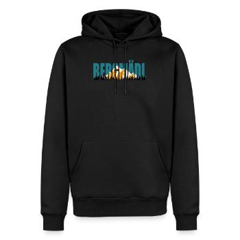 Bergfan Bergmädl Bergsteiger Wanderer klettern - Männer Premium Bio Hoodie - Schwarz - Vorne - Nico (187cm)