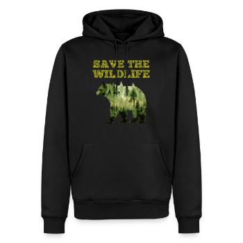 Rette die Erde Umweltschutz Artenschutz Earth Day - Männer Premium Bio Hoodie - Schwarz - Vorne - Nico (187cm)