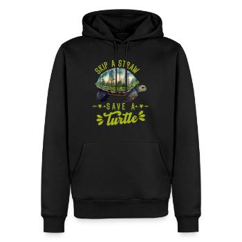 Save the turtles Environmental Protection Ocean - Men’s Premium Organic Hoodie - black - Front - Nico (187cm)