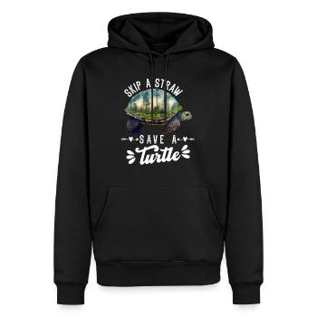 Save the turtles Environmental Protection Ocean - Men’s Premium Organic Hoodie - black - Front - Nico (187cm)