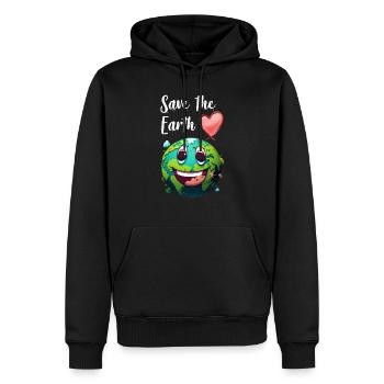 Save the Earth Umweltschutz und Artenschutz - Männer Premium Bio Hoodie - Schwarz - Vorne - Nico (187cm)