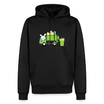 Müllwagen Osterhase Eiersuche Kleinkind Kinder B - Männer Premium Bio Hoodie - Schwarz - Vorne - Nico (187cm)