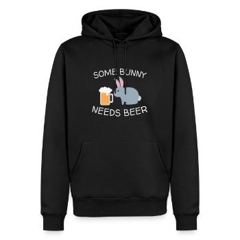 Irgendein Hase braucht Bier Lustiges Ostern Trinken - Männer Premium Bio Hoodie - Schwarz - Vorne - Nico (187cm)