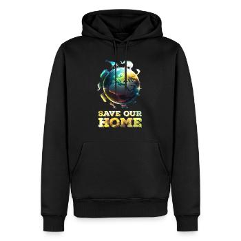 Sauvons notre maison Planète Sauvez la Terre Conservation de la nature - Sweat à capuche Premium bio Homme - noir - Devant - Nico (187cm)