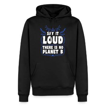 Il n’y a pas de Planète B Earth Day Mission Erde - Sweat à capuche Premium bio Homme - noir - Devant - Nico (187cm)