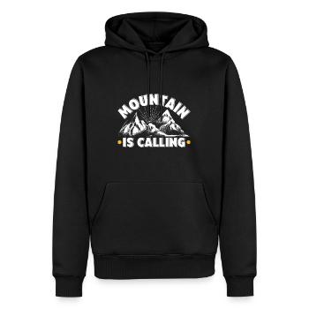 Berg ruft Bergsteiger Wanderer Bergfan - Männer Premium Bio Hoodie - Schwarz - Vorne - Nico (187cm)