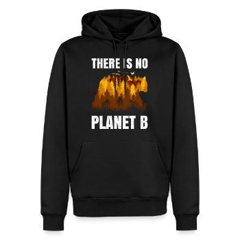 There is no Planet B Saying Environmental Protection Animals - Men’s Premium Organic Hoodie - black - Front - Nico (187cm)