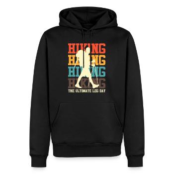 Ultimate Leg Day Mountain Fan Randonnée - Sweat à capuche Premium bio Homme - noir - Devant - Nico (187cm)