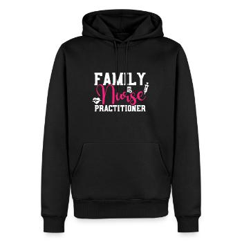 Infirmière praticienne familiale FNP Étude en soins infirmiers familiaux - Sweat à capuche Premium bio Homme - noir - Devant - Nico (187cm)