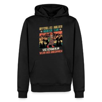 Wanderteam lustig Bergfan Bergsteiger - Männer Premium Bio Hoodie - Schwarz - Vorne - Nico (187cm)
