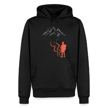 klettern Bergsteiger Wanderer Summit - Männer Premium Bio Hoodie - Schwarz - Vorne - Nico (187cm)