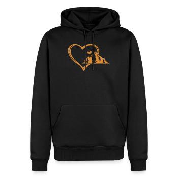 Sommet des Montagnes Wanderer - Sweat à capuche Premium bio Homme - noir - Devant - Nico (187cm)