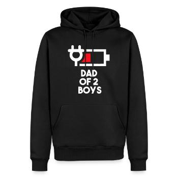 Männer Vater von 2 Jungen lustiges Geschenk Papa von zwei Söhnen Fa - Männer Premium Bio Hoodie - Schwarz - Vorne - Nico (187cm)