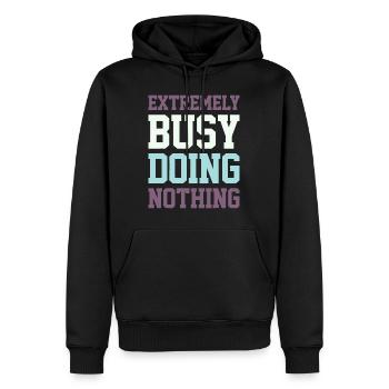 Extrem beschäftigt mit NichtstunSingen - Männer Premium Bio Hoodie - Schwarz - Vorne - Nico (187cm)