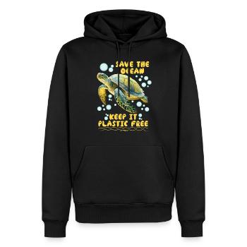 Save the Turtles Save the Ocean Conservation - Sweat à capuche Premium bio Homme - noir - Devant - Nico (187cm)