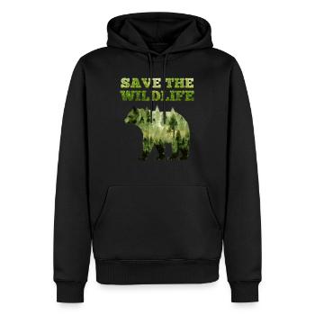 Rette die Erde Umweltschutz Artenschutz Earth Day - Männer Premium Bio Hoodie - Schwarz - Vorne - Nico (187cm)