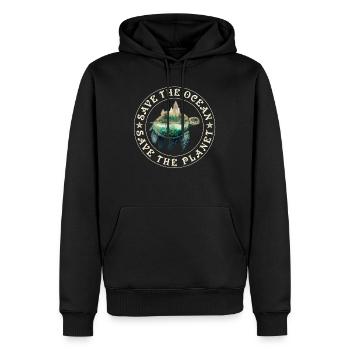 Save the Turtles Save the Ocean Conservation - Sweat à capuche Premium bio Homme - noir - Devant - Nico (187cm)