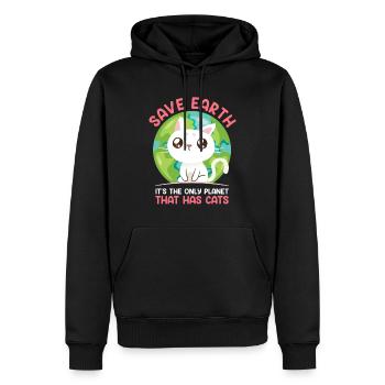 Save Earth Cat Lovers Conservation des espèces Environnement - Sweat à capuche Premium bio Homme - noir - Devant - Nico (187cm)