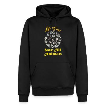 Rettet die Tiere Artenschutz Umweltschutz - Männer Premium Bio Hoodie - Schwarz - Vorne - Nico (187cm)