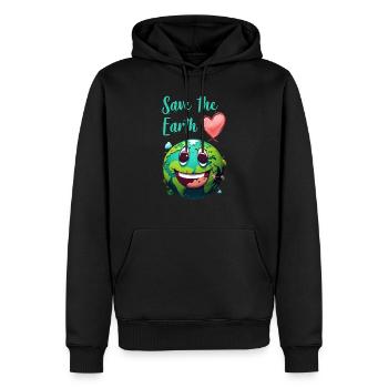 Save the Earth Umweltschutz und Artenschutz - Männer Premium Bio Hoodie - Schwarz - Vorne - Nico (187cm)
