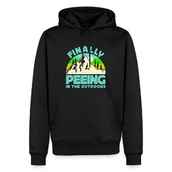 J’adore faire dehors randonneurs drôles de montagnes - Sweat à capuche Premium bio Homme - noir - Devant - Nico (187cm)