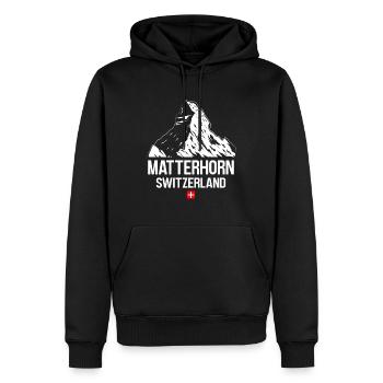 Randonneurs du Cervin Les amateurs de montagne grimpent la randonnée - Sweat à capuche Premium bio Homme - noir - Devant - Nico (187cm)