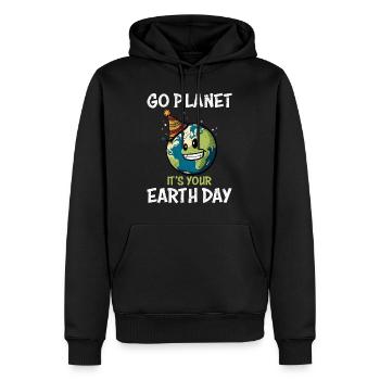 Go Planet It's Your Earth Day - Männer Premium Bio Hoodie - Schwarz - Vorne - Nico (187cm)