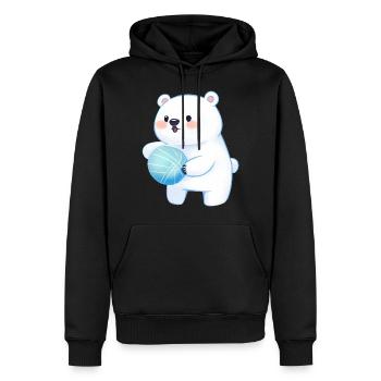 Mignon Polar Bear Polar Bear Volleyball Ball Sports de balle - Sweat à capuche Premium bio Homme - noir - Devant - Nico (187cm)