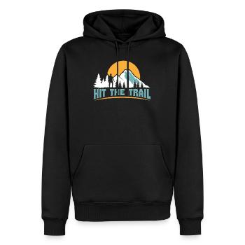 Un alpiniste sentier s’est lancé dans les montagnes - Sweat à capuche Premium bio Homme - noir - Devant - Nico (187cm)