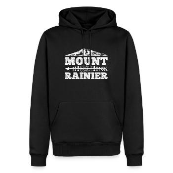 Les alpinistes du mont Rainier escaladent les montagnes des randonneurs - Sweat à capuche Premium bio Homme - noir - Devant - Nico (187cm)
