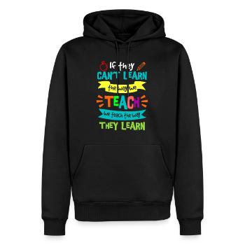 Nous enseignons la façon dont ils apprennent l’éducation spécialisée SPED - Sweat à capuche Premium bio Homme - noir - Devant - Nico (187cm)
