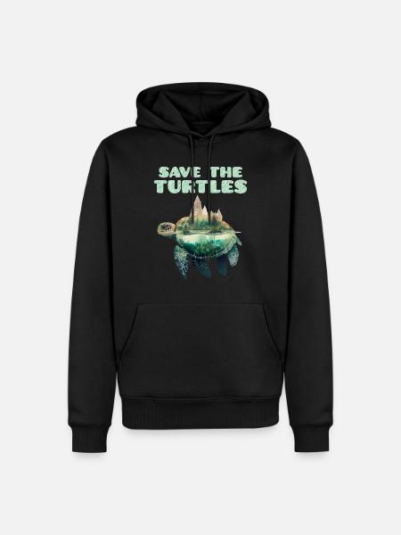 Save the turtles, species conservation, nature conservation - Men’s Premium Organic Hoodie - black