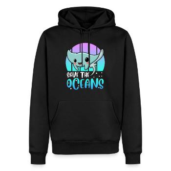 Sauvons l’océan Protection de l’environnement Conservation des espèces Jour de la Terre - Sweat à capuche Premium bio Homme - noir - Devant - Nico (187cm)