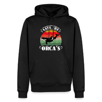 Save the Whales Orka Wal Artenschutz Umwelt - Männer Premium Bio Hoodie - Schwarz - Vorne - Nico (187cm)
