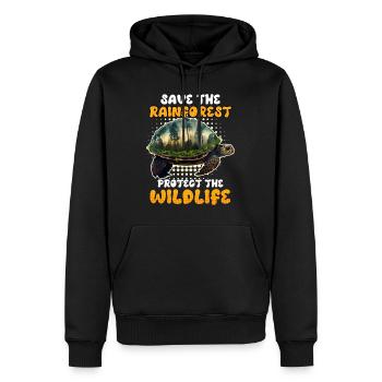 Rettet den Regenwald Wildlife Artenschutz - Männer Premium Bio Hoodie - Schwarz - Vorne - Nico (187cm)
