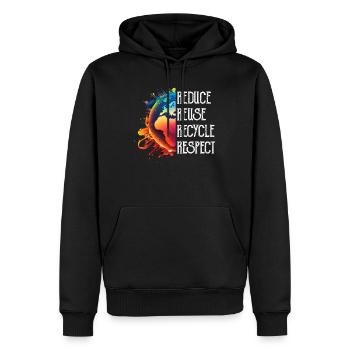 Recycling Umweltschutz Rette die Erde Artenschutz - Männer Premium Bio Hoodie - Schwarz - Vorne - Nico (187cm)