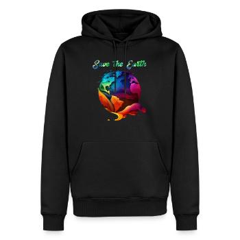 Save the Earth Environmental Protection and Species Conservation - Men’s Premium Organic Hoodie - black - Front - Nico (187cm)