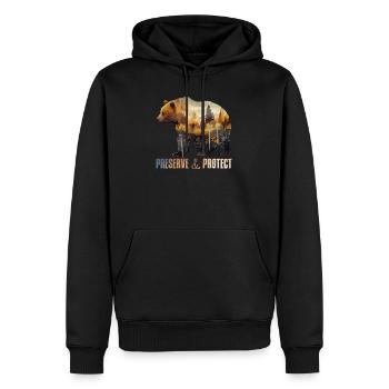 Protection de l’environnement Jour de la Terre Espèces en voie de disparition Mission Terre - Sweat à capuche Premium bio Homme - noir - Devant - Nico (187cm)